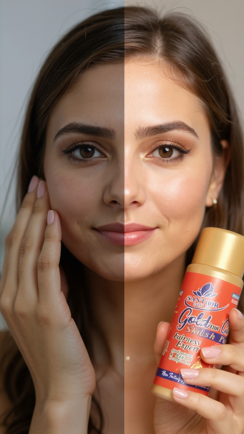 Santoor 24K Gold Skin Polish – Instant Glow with Original Indian Formula