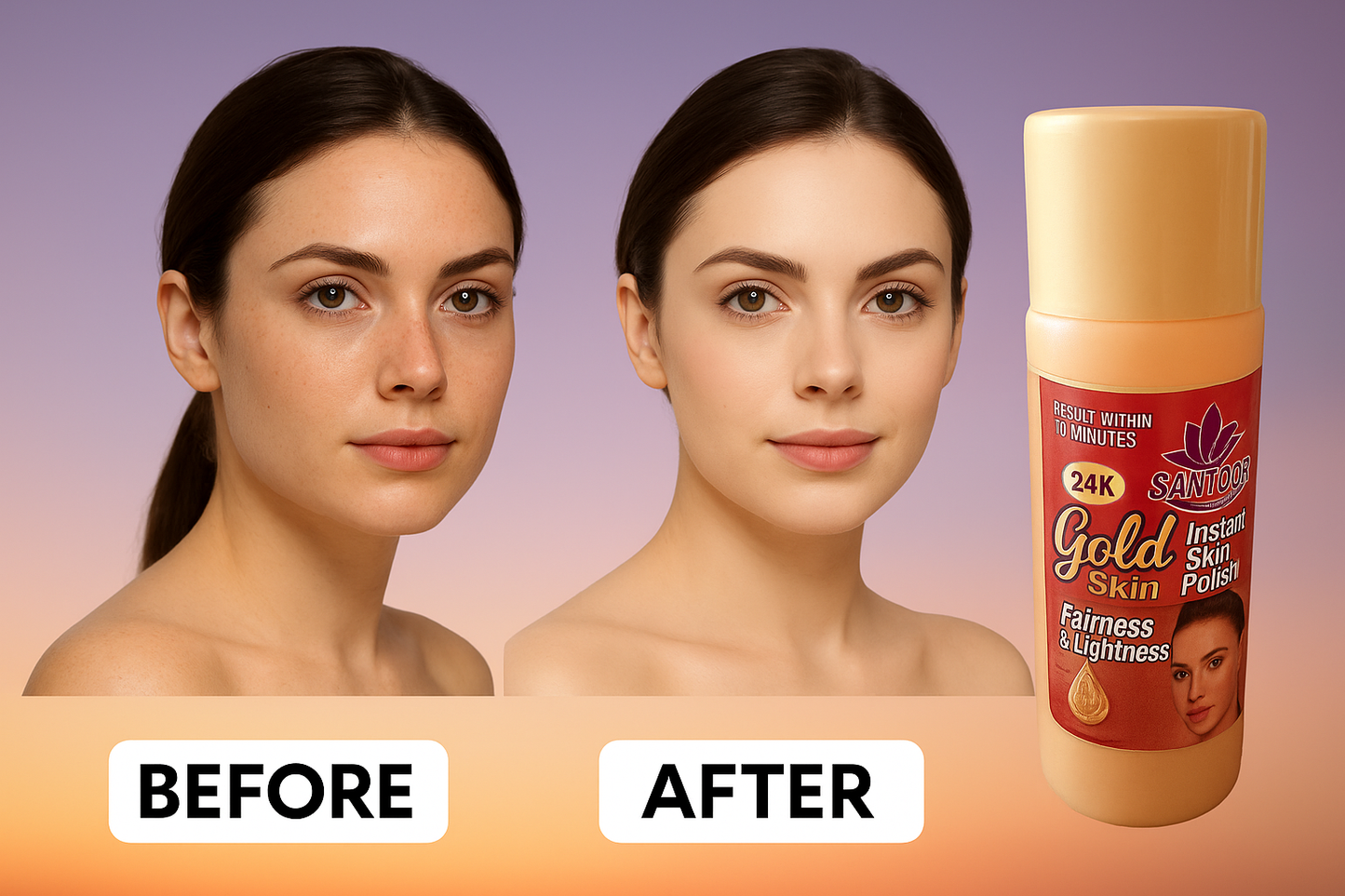 Santoor 24K Gold Skin Polish – Instant Glow with Original Indian Formula