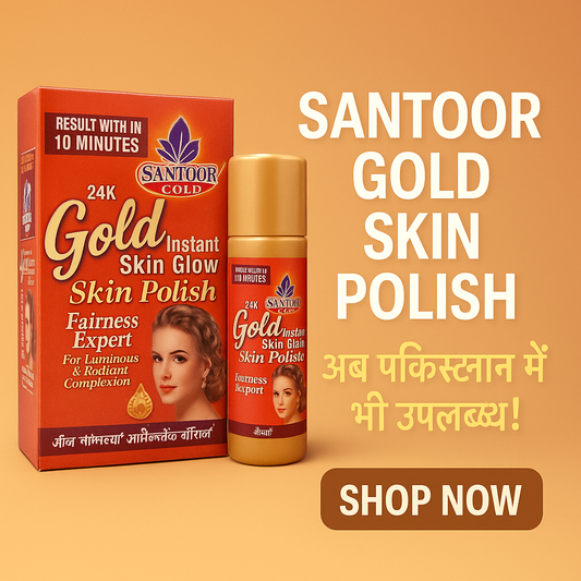 Santoor 24K Gold Skin Polish – Instant Glow with Original Indian Formula